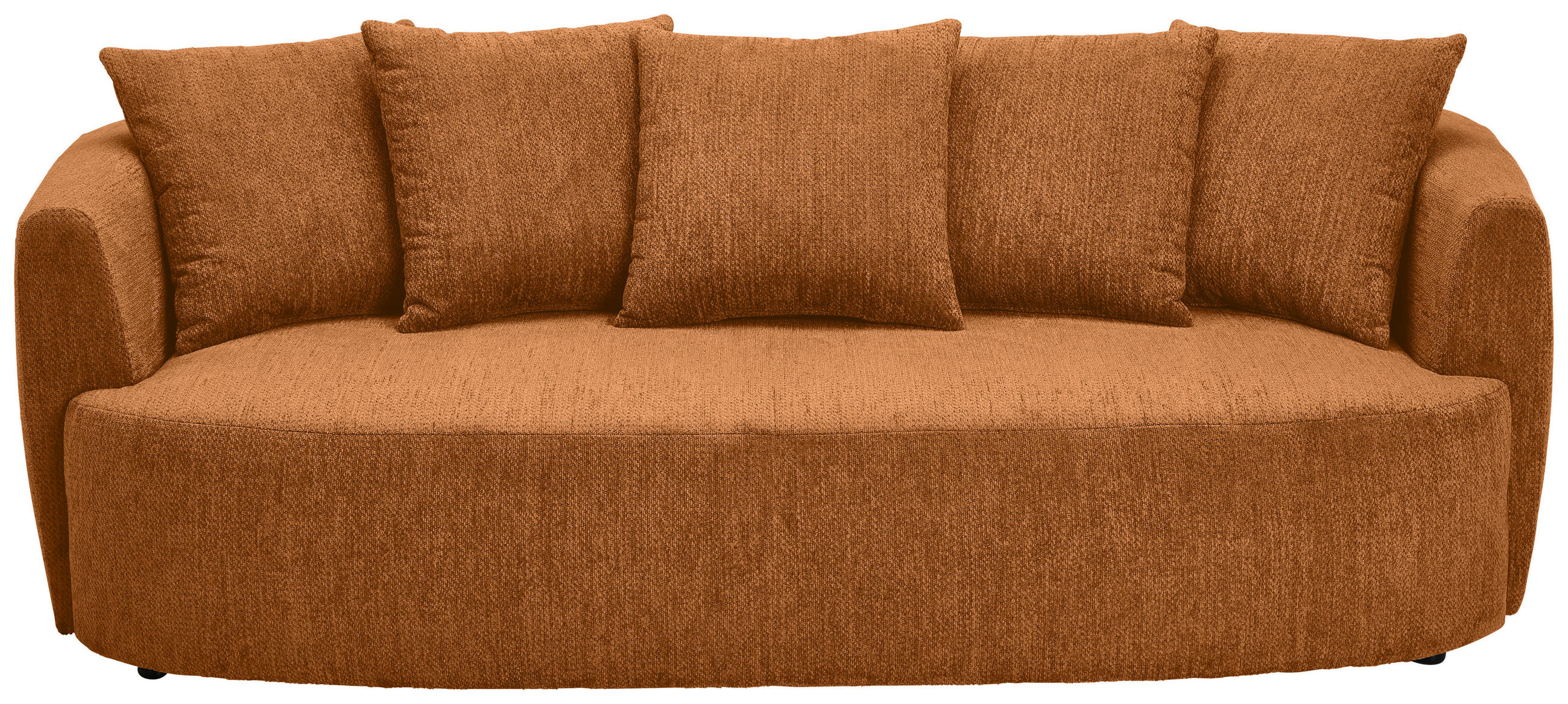 SCHLAFSOFA Chenille Rostfarben Querschläfer  inkl. Rückenkissen, Bettkasten, Schlaffunktion, Rücken echt, Liegefläche im Originalstoff  - Rostfarben/Schwarz, KONVENTIONELL, Kunststoff/Textil (238/74/107cm) - Carryhome