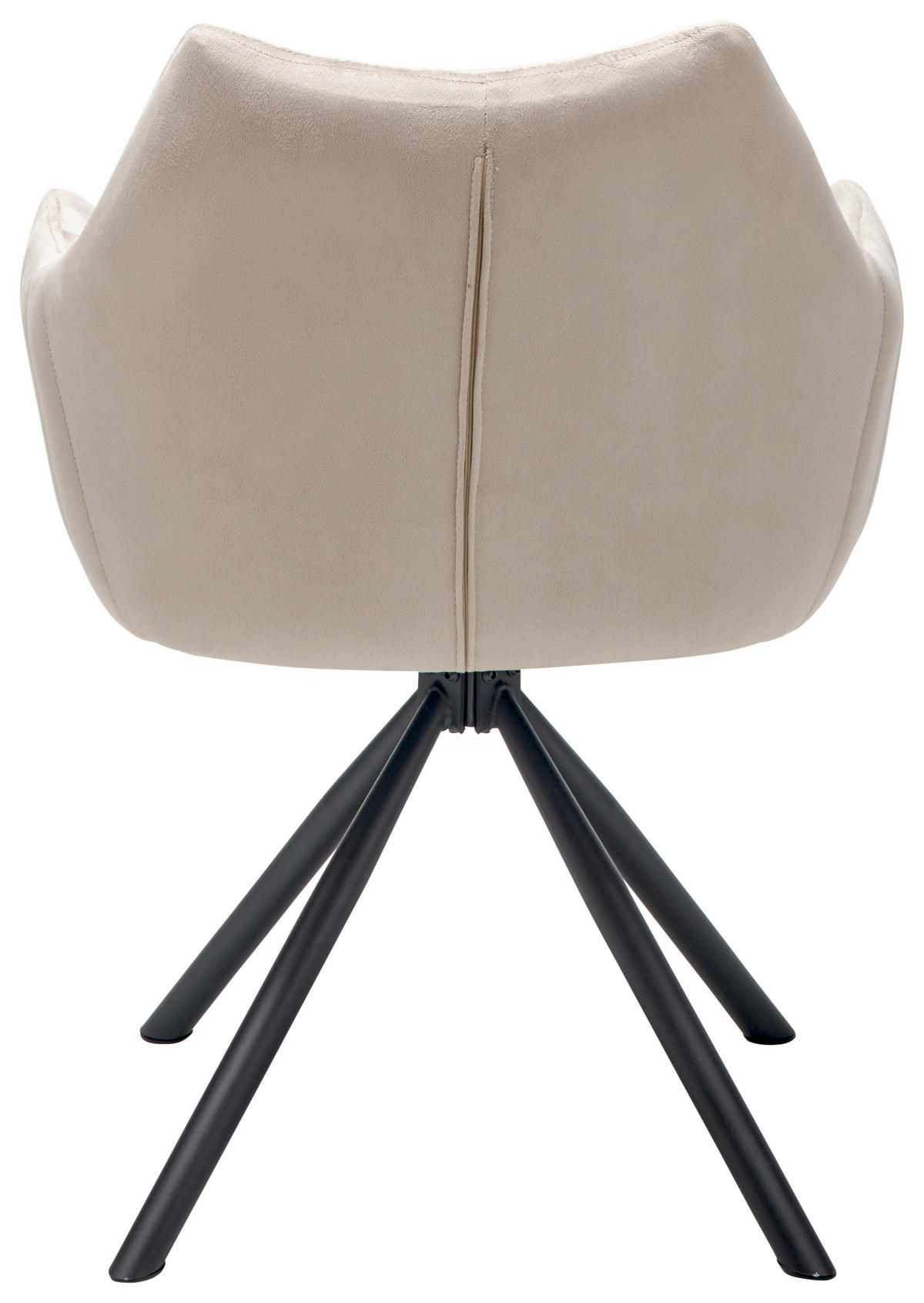 ARMLEHNSTUHL  in Eisen Samt  - Beige/Schwarz, Lifestyle, Textil/Metall (60/83/59cm) - MID.YOU