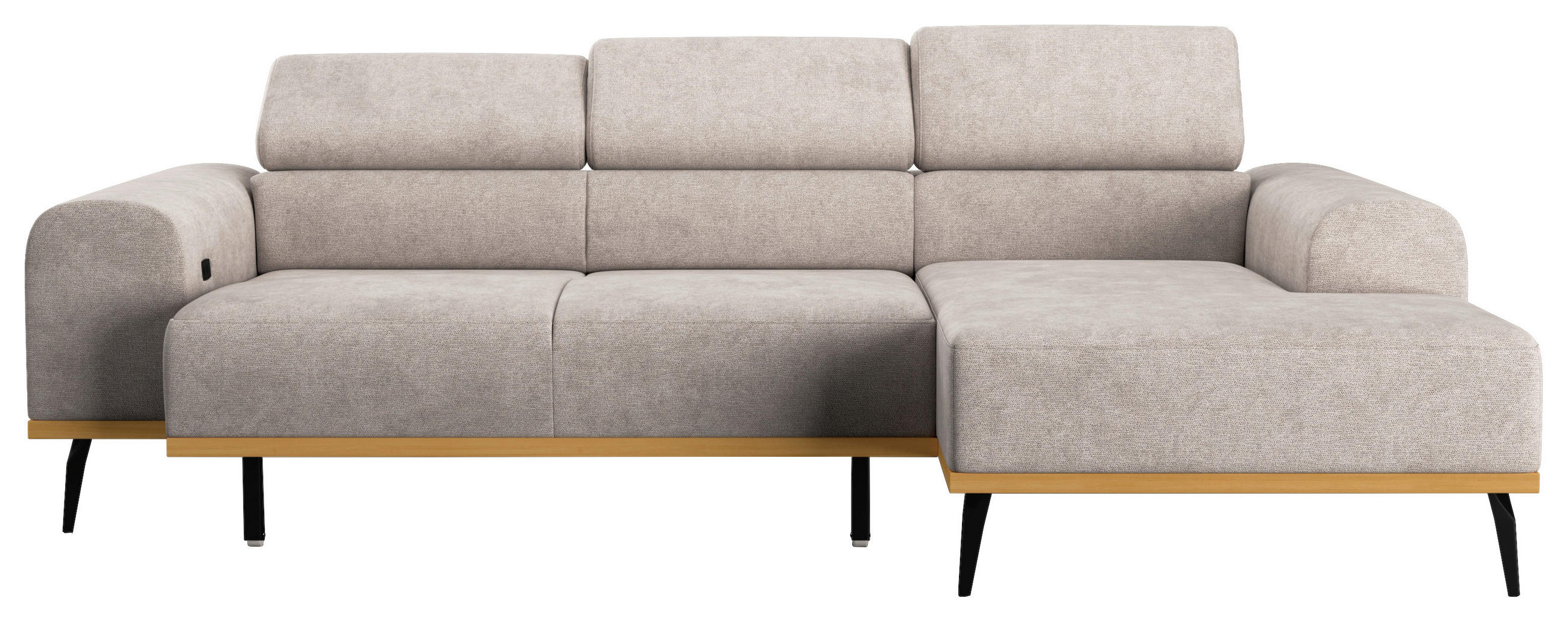 Thumbnail - Cotta Ecksofa, Hellgrau, Textil, L-Form, 244x157 cm, Typenauswahl, Stoffauswahl, Rücken echt, Armteil links, rechts, ele...