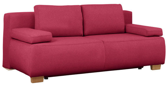 BOXSPRINGSOFA in Webstoff Rot  - Rot/Naturfarben, Design, Holz/Textil (205/93/108cm) - Venda