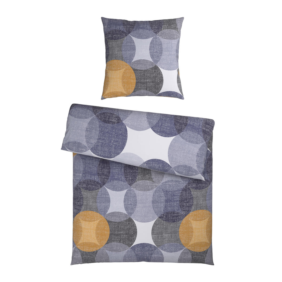 BETTWÄSCHE Biber, Flanell 135/200 cm  - Anthrazit/Gelb, Textil (135/200cm) - Novel