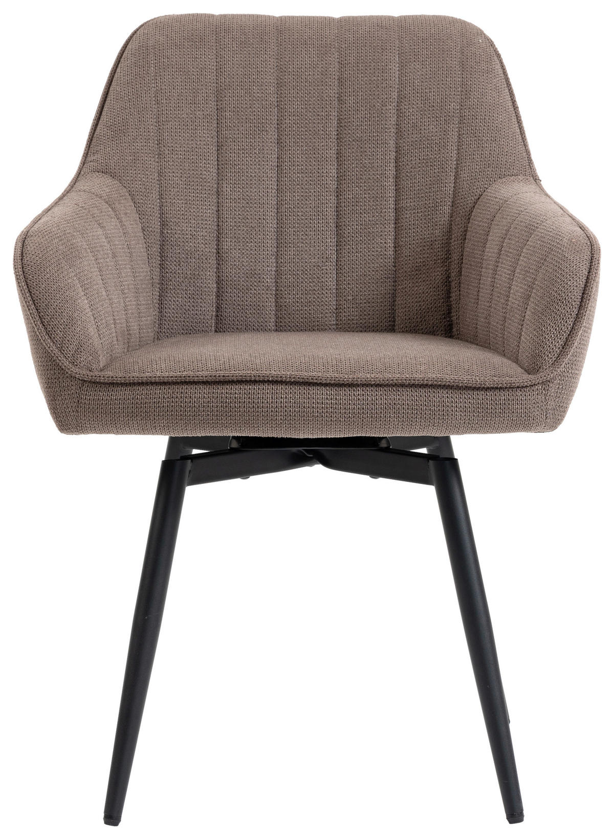 ARMLEHNSTUHL  Sitzfläche 180° drehbar   - Taupe/Schwarz, MODERN, Textil/Metall (63/83/63cm) - Livetastic