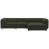 ECKSOFA in Flachgewebe Graubraun  341/164 cm  - Graubraun/Schwarz, Design, Kunststoff/Textil (341/164cm) - W.Schillig