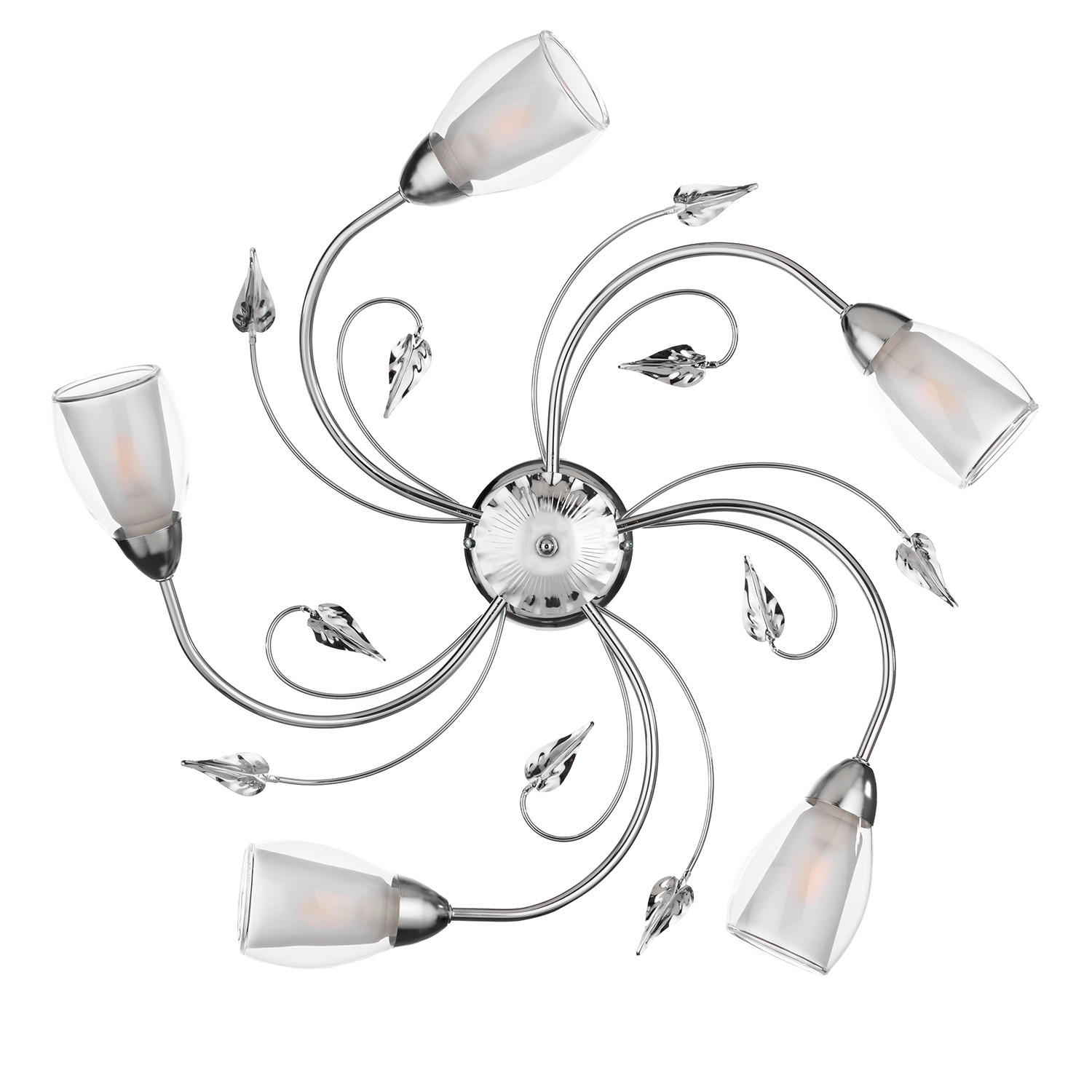 DECKENLEUCHTE 4716 LILIANA 60/20 cm   - Chromfarben, Basics, Glas/Metall (60/20cm)