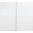 SCHWEBETÜRENSCHRANK  in Weiß  - Alufarben/Weiß, Basics, Glas/Holzwerkstoff (226/210/62cm) - Xora
