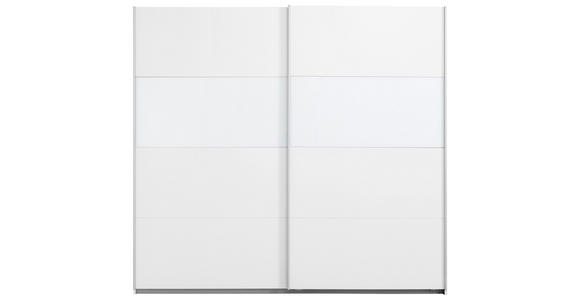 SCHWEBETÜRENSCHRANK  in Weiß  - Alufarben/Weiß, Basics, Glas/Holzwerkstoff (226/210/62cm) - Xora