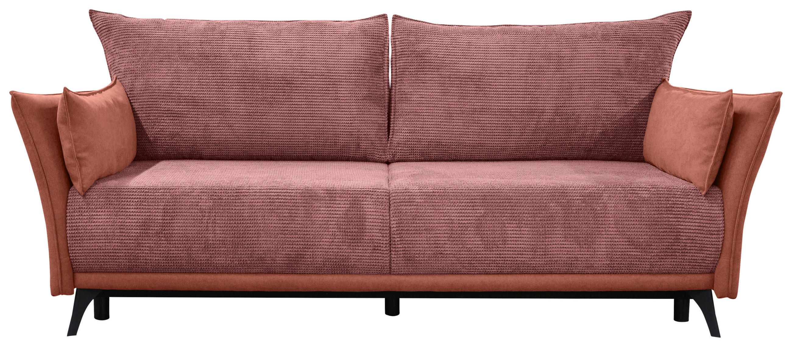 SCHLAFSOFA Cord, Flachgewebe Rosa, Altrosa  - Schwarz/Altrosa, KONVENTIONELL, Textil/Metall (223/72/100cm) - Carryhome