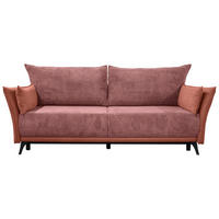 SCHLAFSOFA Cord, Flachgewebe Rosa, Altrosa  - Schwarz/Altrosa, KONVENTIONELL, Textil/Metall (223/72/100cm) - Carryhome