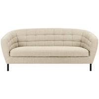 3-SITZER-SOFA in Bouclé Creme  - Creme/Schwarz, Design, Textil/Metall (191/78/84cm) - MID.YOU