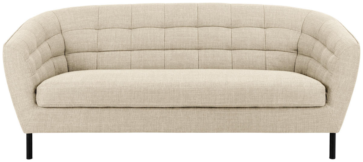 3-SITZER-SOFA in Bouclé Creme  - Creme/Schwarz, Design, Textil/Metall (191/78/84cm) - MID.YOU