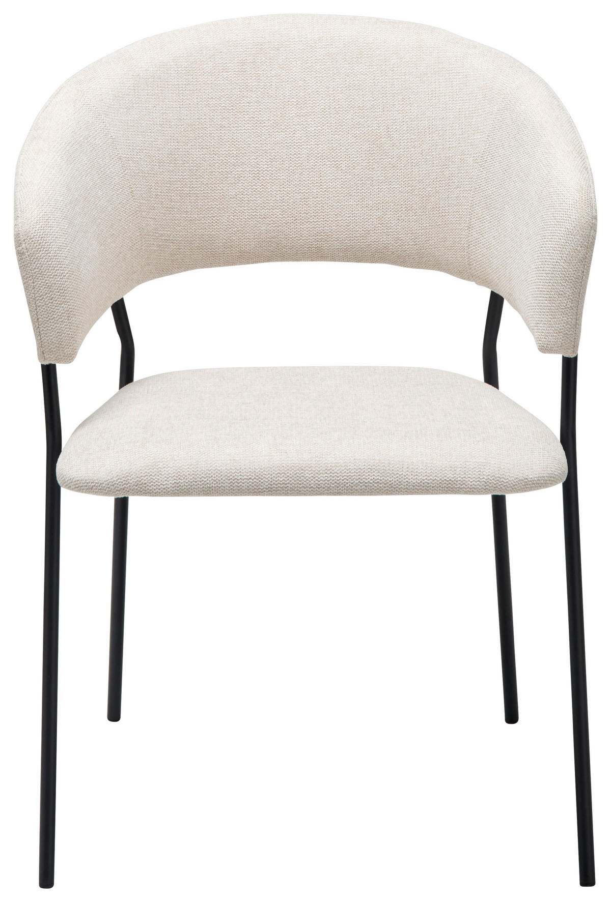 ARMLEHNSTUHL  in Eisen Webstoff  - Beige/Schwarz, LIFESTYLE, Textil/Metall (57/77/58cm) - MID.YOU