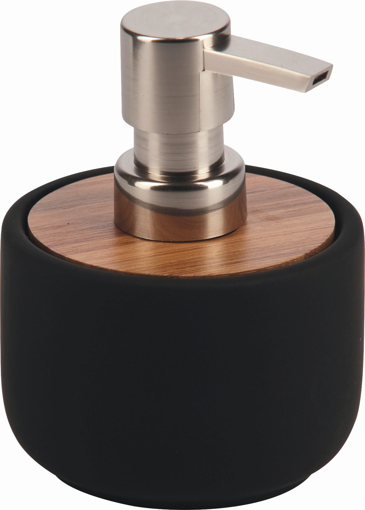 SEIFENSPENDER  - Schwarz/Braun, Basics, Holz/Keramik (9,1/12,6/9,1cm) - Sadena