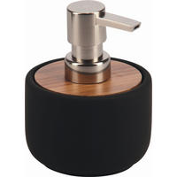 DÁVKOVAČ MÝDLA hnědá, černá - černá/hnědá, Basics, dřevo/keramika (9,1/12,6/9,1cm) - Sadena