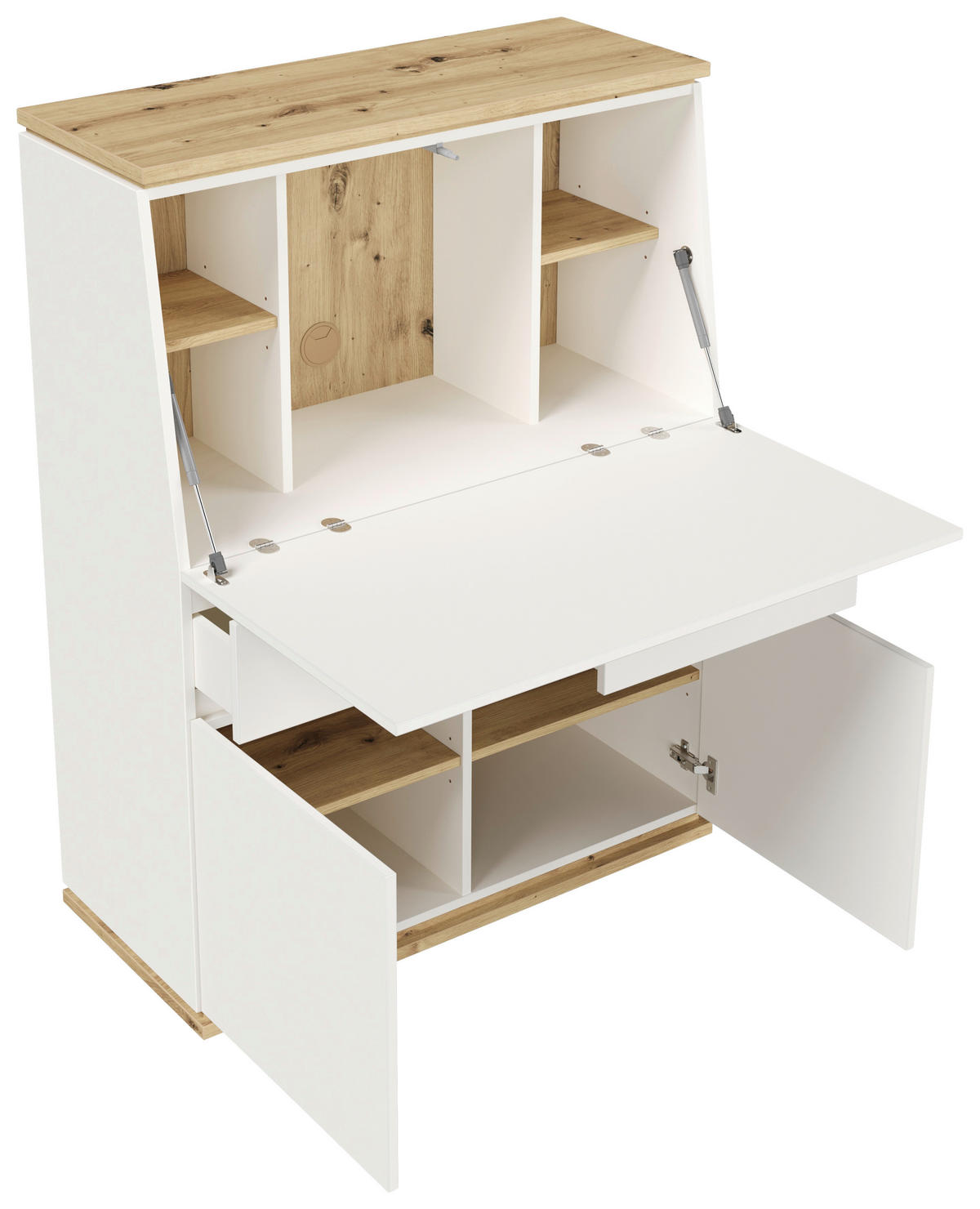 SEKRETÄR   - Weiß/Eiche Artisan, KONVENTIONELL, Holzwerkstoff (93/125/42,2cm) - Xora