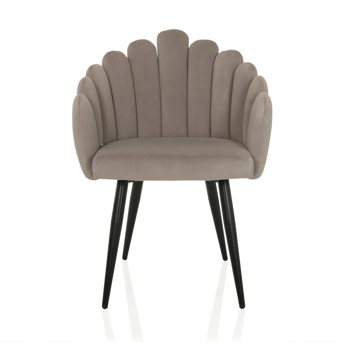 STOL MED ARMSTÖD sammet  - grå, Modern, metall/textil (63/84/56cm) - MID.YOU