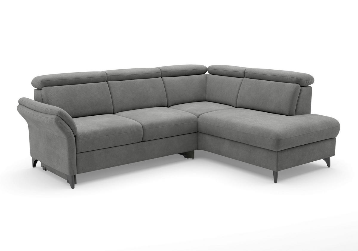 ECKSOFA Flachgewebe Grau  - Schwarz/Grau, Konventionell, Textil/Metall (247/193cm) - Sit & More