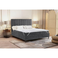 POLSTERBETT Matratze, Lattenrost 180/200 cm  in Grau  - Creme/Schwarz, LIFESTYLE, Holz/Textil (180/200cm) - Livetastic