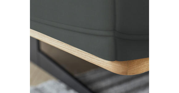 ECKSOFA BORGO - Eichefarben/Schwarz, Design, Leder/Holz (163/305cm) - Novel