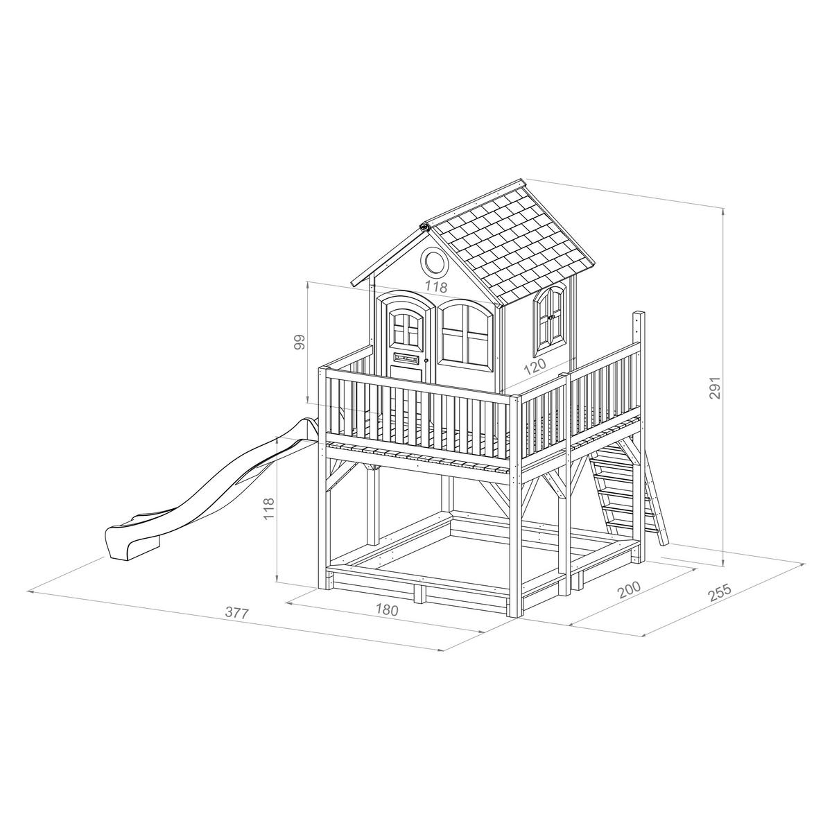 SPIELHAUS LIAM 613/291/277 cm axi Liam  - Weiss/Braun, Basics, Holz (613/291/277cm)