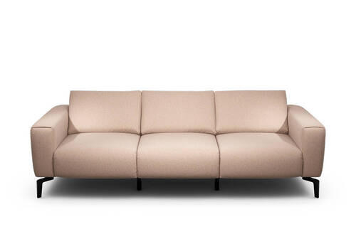 3-SITZER-SOFA in Chenille Rosa  - Schwarz/Rosa, Design, Textil/Metall (250/86/86-94cm) - SENSOO