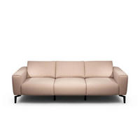 3-SITZER-SOFA in Chenille Rosa  - Schwarz/Rosa, Design, Textil/Metall (250/86/86-94cm) - SENSOO