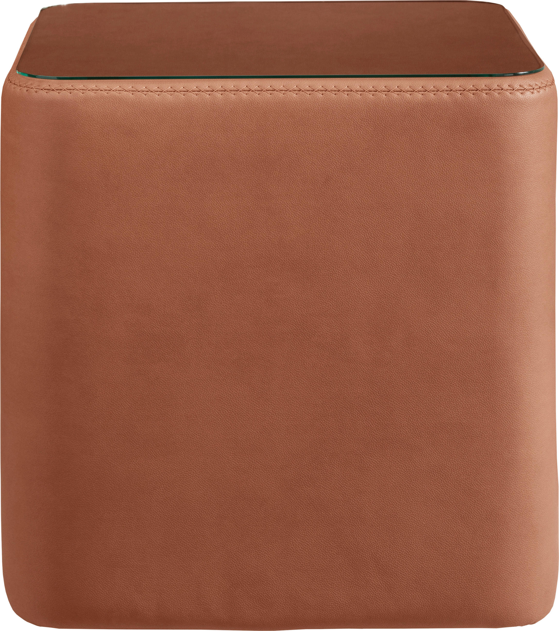 NACHTKÄSTCHEN 48/48/48 cm  in Braun, Cognac  - Cognac/Schwarz, KONVENTIONELL, Glas/Kunststoff (48/48/48cm) - Beldomo - Sleep