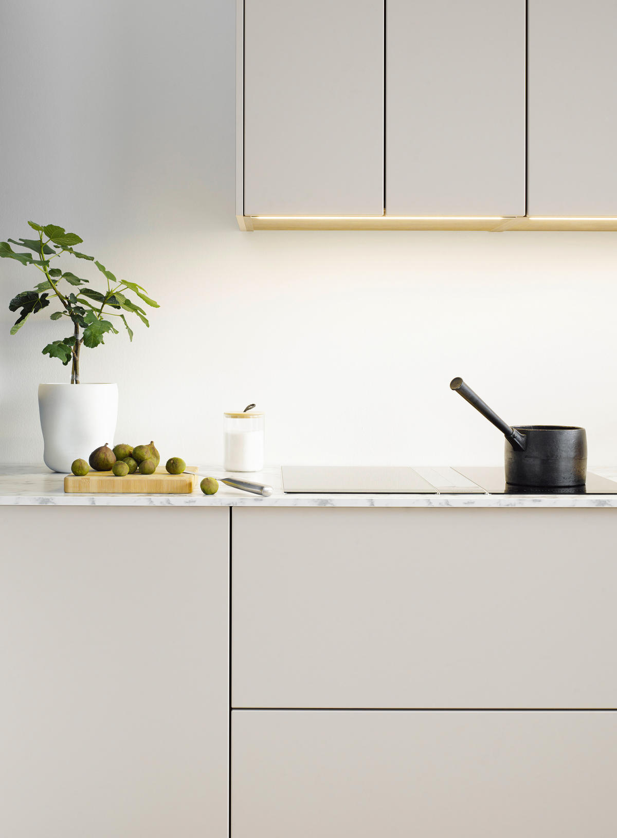 EINBAUKÜCHE SILVIA  - Sandfarben, Design, Holzwerkstoff - Novel
