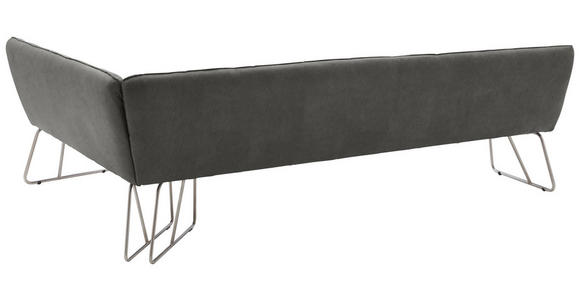 ECKBANK 284/184 cm in Grau, Edelstahlfarben - Edelstahlfarben/Grau, Design, Textil/Metall (284/184cm) - Dieter Knoll