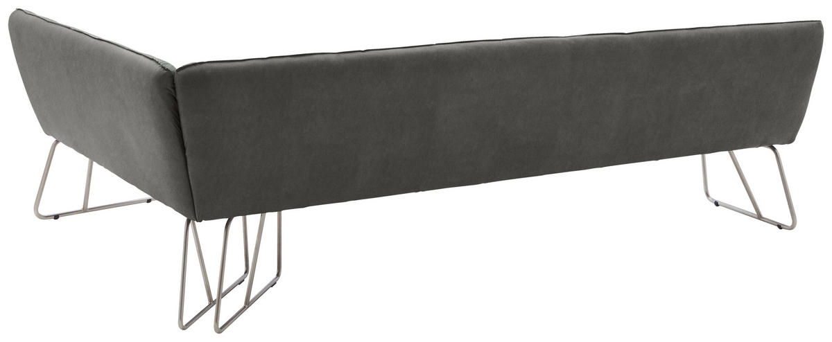 ECKBANK 284/184 cm Flachgewebe Grau, Edelstahlfarben   - Edelstahlfarben/Grau, Design, Textil/Metall (284/184cm) - Dieter Knoll