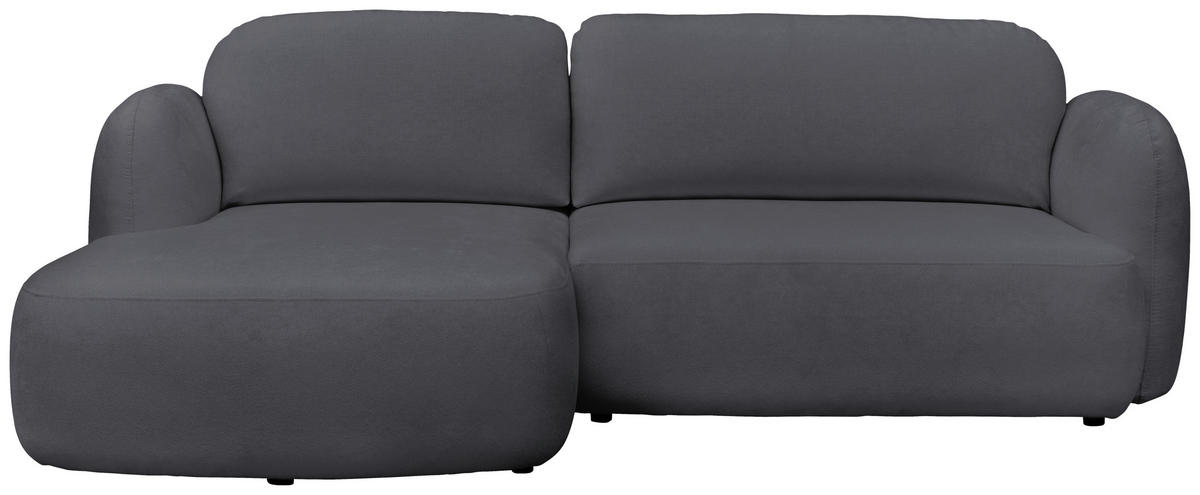 ECKSOFA VELU Graphitfarben Chenille  - Schwarz/Graphitfarben, Design, Textil (175cm) - MID.YOU