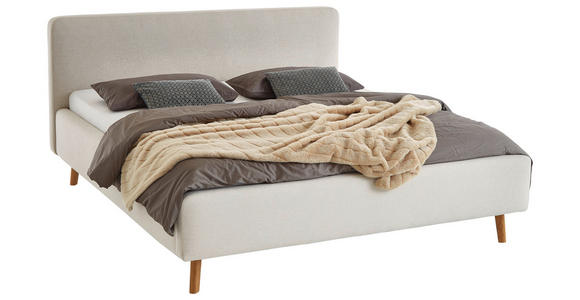 POLSTERBETT 160/200 cm  in Beige  - Eichefarben/Beige, Design, Holz/Textil (160/200cm) - Xora