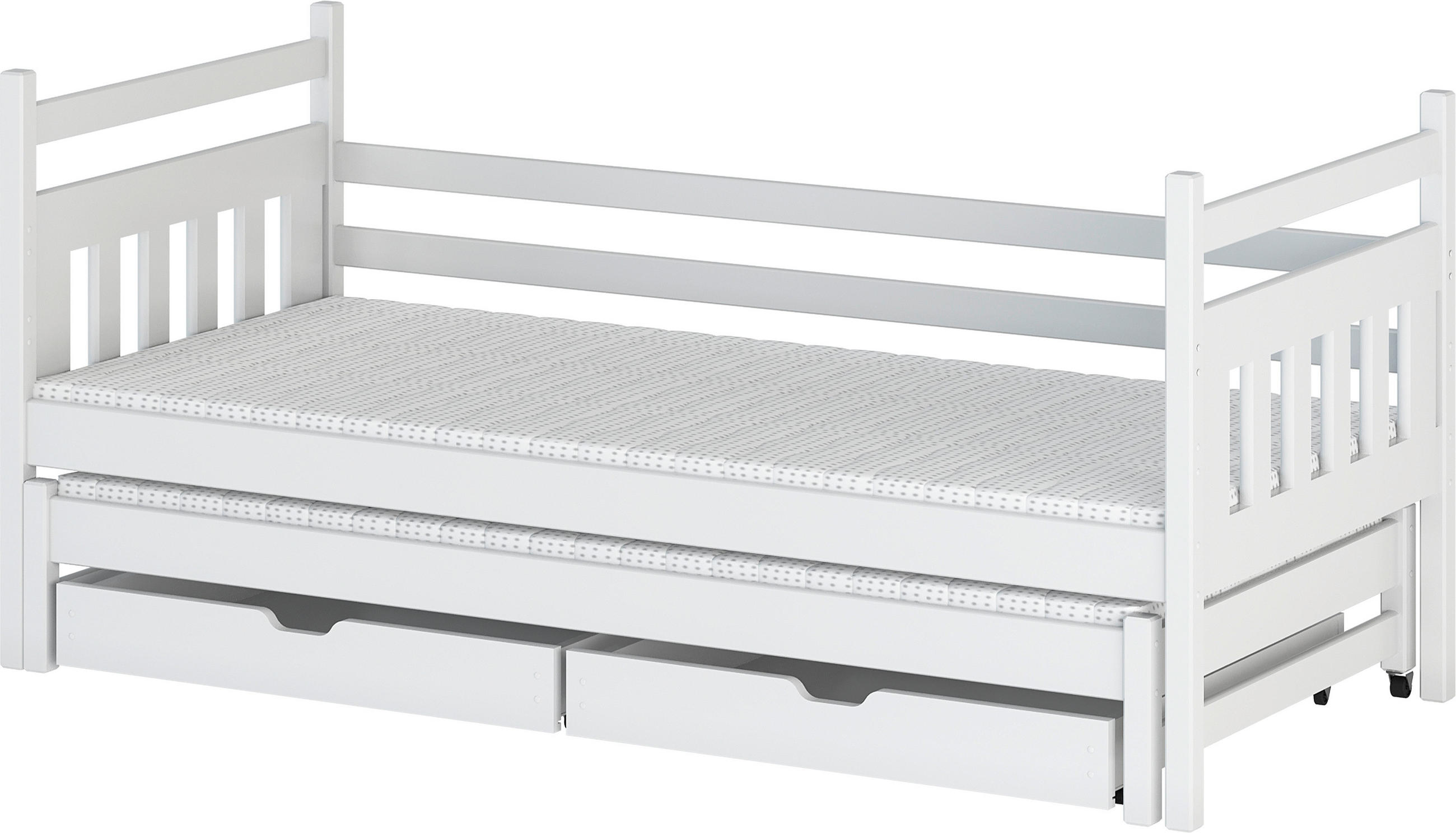 AUSZIEHBETT 90/200 cm  in Weiß  - Birkefarben/Weiß, MODERN, Holz/Holzwerkstoff (90/200cm) - MID.YOU