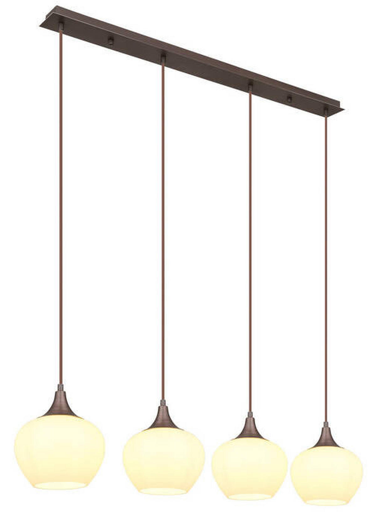 HÄNGLAMPA 100/18/120 cm  - brun/opal, Klassisk, metall/glas (100/18/120cm) - Globo