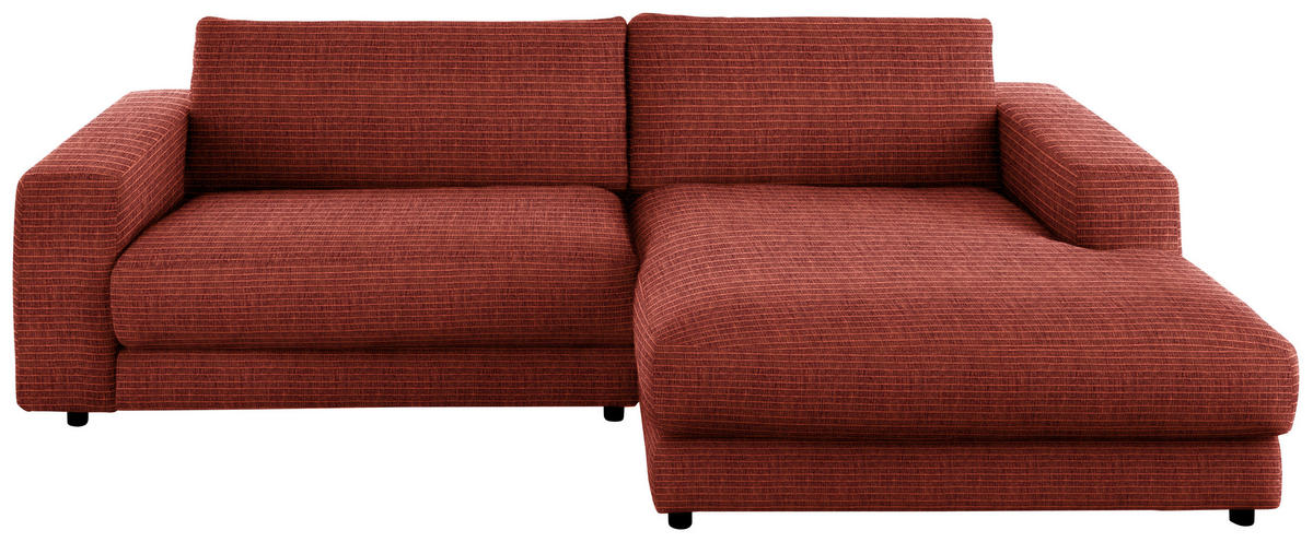 ECKSOFA in Chenille Rostfarben  - Rostfarben/Schwarz, Design, Kunststoff/Textil (270/190cm) - Lomoco