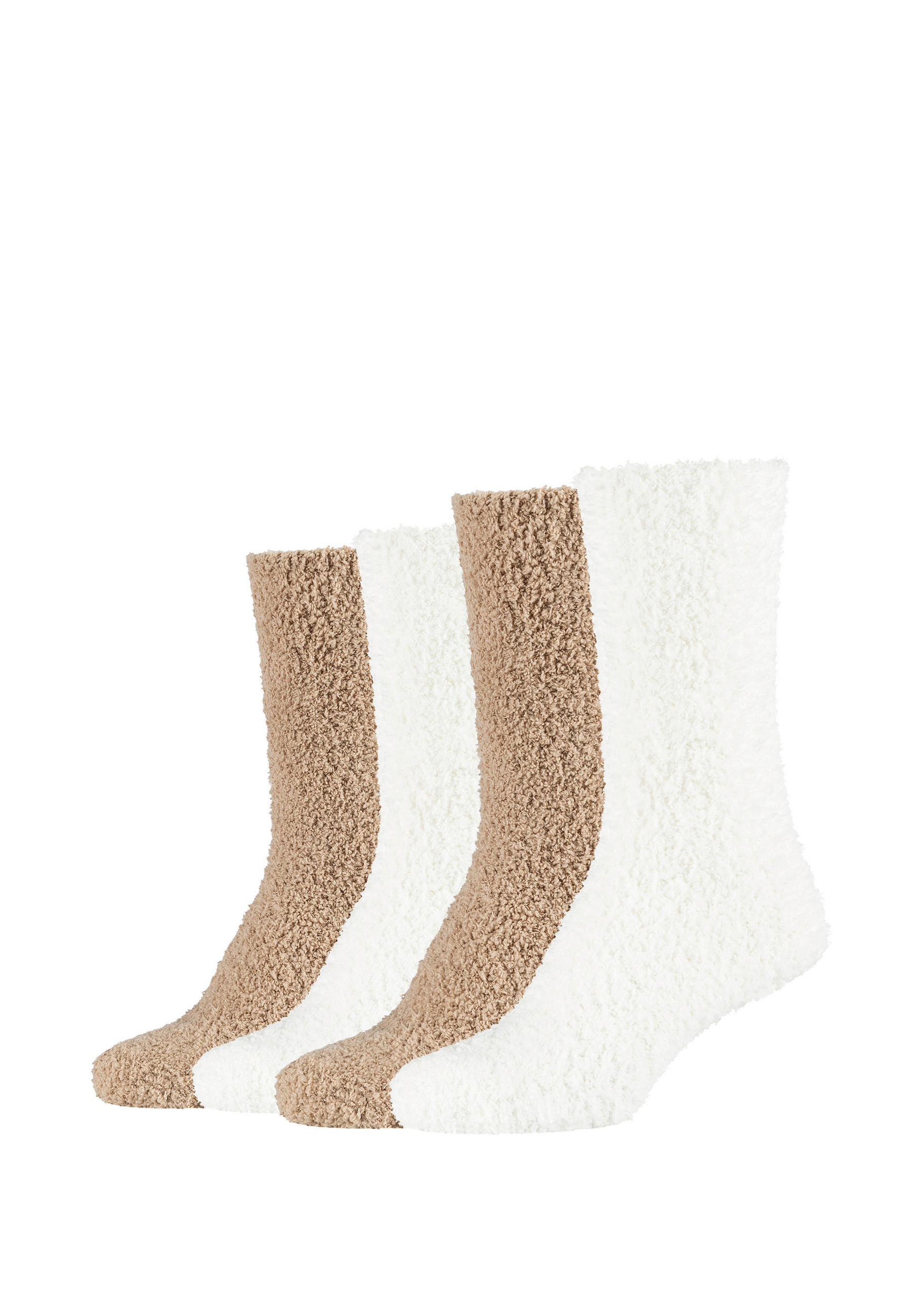 SOCKEN CAMANO KUSCHELSOCKEN 4ER PACK 8 Stück Beige  - Beige, Basics, Textil (35/38null)