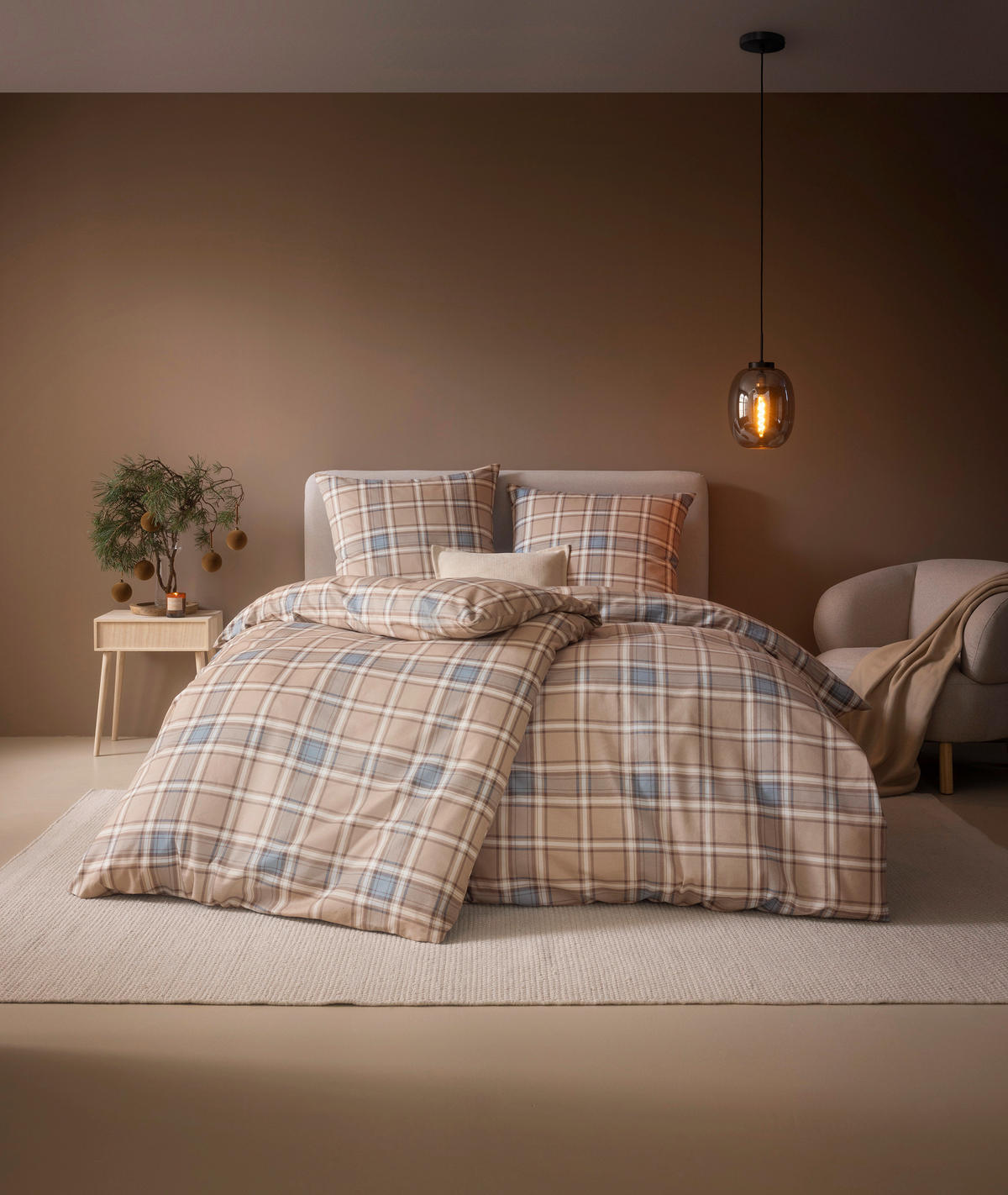 BETTWÄSCHE 2-teilig Impulse Flanell 135/200 cm  - Beige, Design, Textil (135/200cm) - Estella