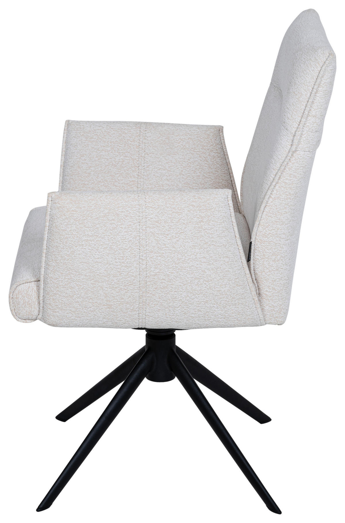 ARMLEHNSTUHL  in Eisen Chenille  - Creme/Schwarz, Design, Textil/Metall (57/89/67cm) - Valdera