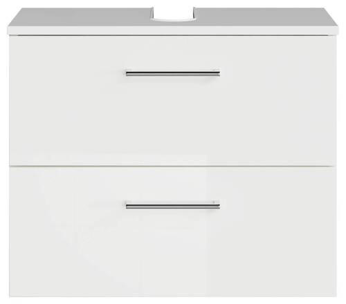 WASCHBECKENUNTERSCHRANK 60/49,8/33,3 cm  - Chromfarben/Weiß Hochglanz, KONVENTIONELL, Holzwerkstoff/Metall (60/49,8/33,3cm) - Sadena