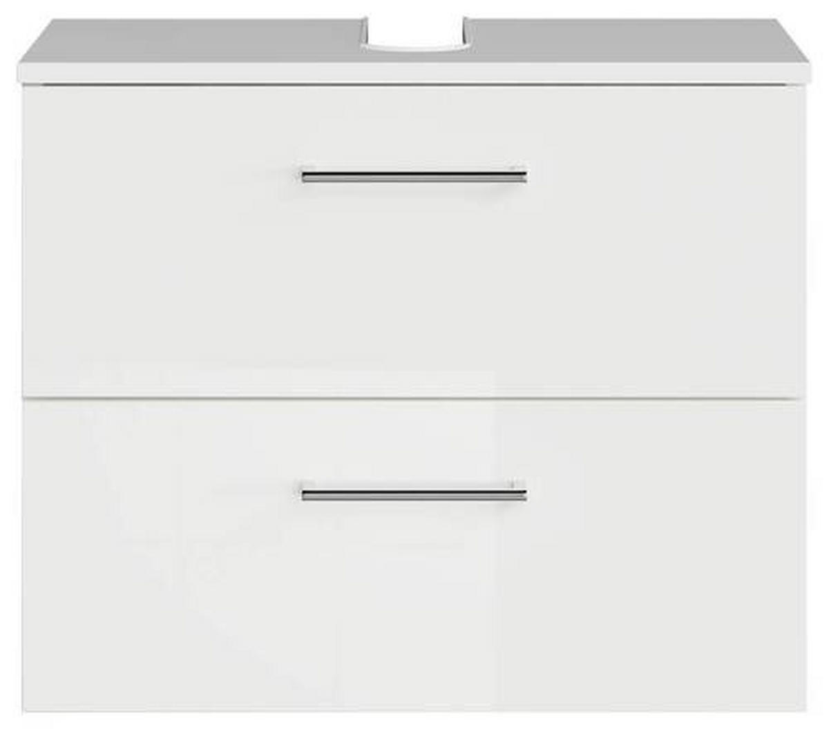 WASCHBECKENUNTERSCHRANK 60/49,8/33,3 cm  - Chromfarben/Weiß Hochglanz, KONVENTIONELL, Holzwerkstoff/Metall (60/49,8/33,3cm) - Sadena