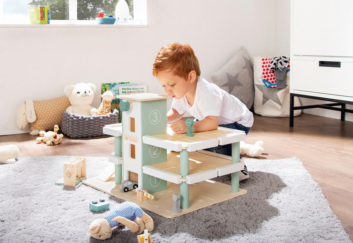 PARKGARAGE - Beige, Basics, Holz/Holzwerkstoff (57/37/40cm) - Pinolino