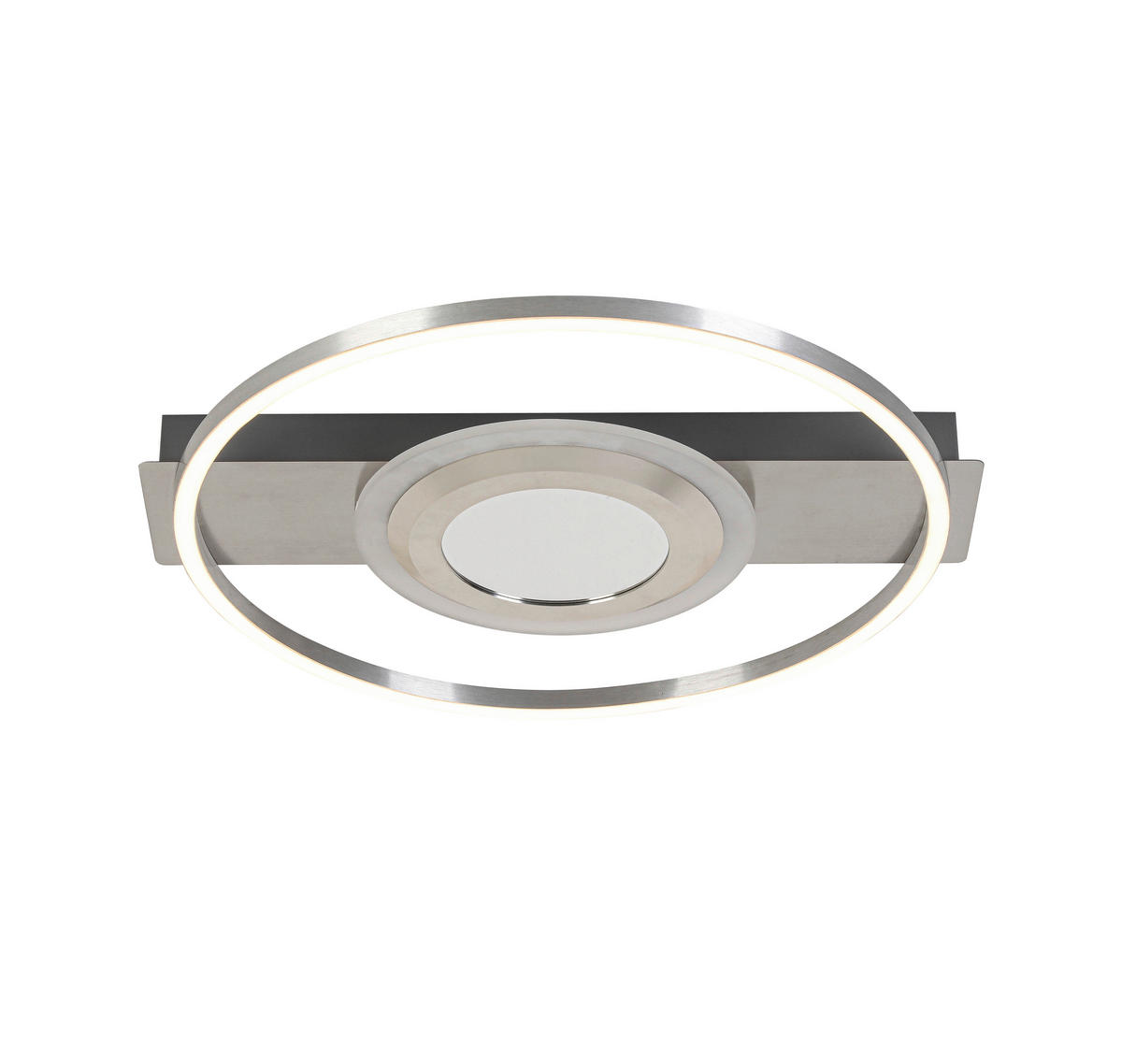 LED-DECKENLEUCHTE 42/40/6 cm   - Grau/Nickelfarben, Trend, Kunststoff/Metall (42/40/6cm) - Novel