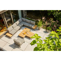 LOUNGEGARNITUR Teakholz massiv Aluminium  - Anthrazit/Grau, KONVENTIONELL, Holz/Textil (322/84/252cm) - Siena Garden