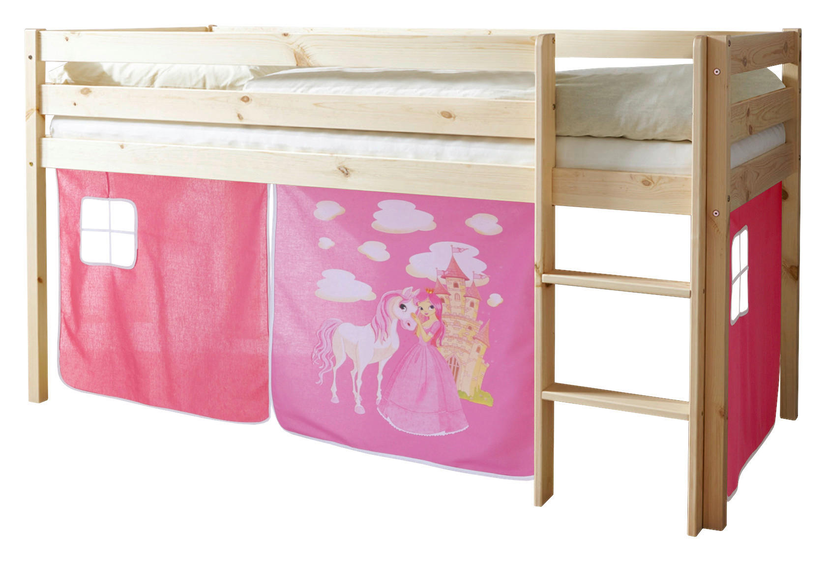 HOCHBETT 90/200 cm Naturfarben, Weiß, Pink Naturfarben  - Pink/Naturfarben, Natur, Holz (90/200cm) - MID.YOU