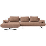 ECKSOFA  in Chenille Hellbraun  168/334 cm  - Hellbraun/Schwarz, Design, Textil/Metall (168/334cm) - Dieter Knoll
