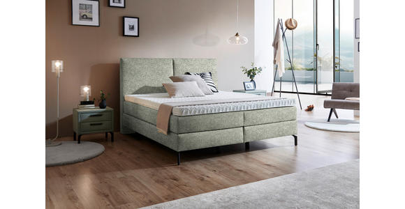 BOXSPRINGBETT 160/200 cm in Beige - Beige/Schwarz, KONVENTIONELL, Textil/Metall (160/200cm) - Dieter Knoll