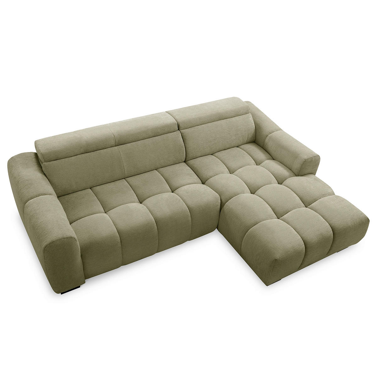 ECKSOFA  Webstoff Grün  - Schwarz/Grün, Design, Kunststoff/Textil (274/177cm) - Livetastic