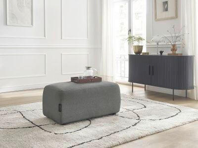 HOCKER ATILLA Flachgewebe Dunkelgrau  - Dunkelgrau/Schwarz, MODERN, Kunststoff/Textil (92/44/48cm)