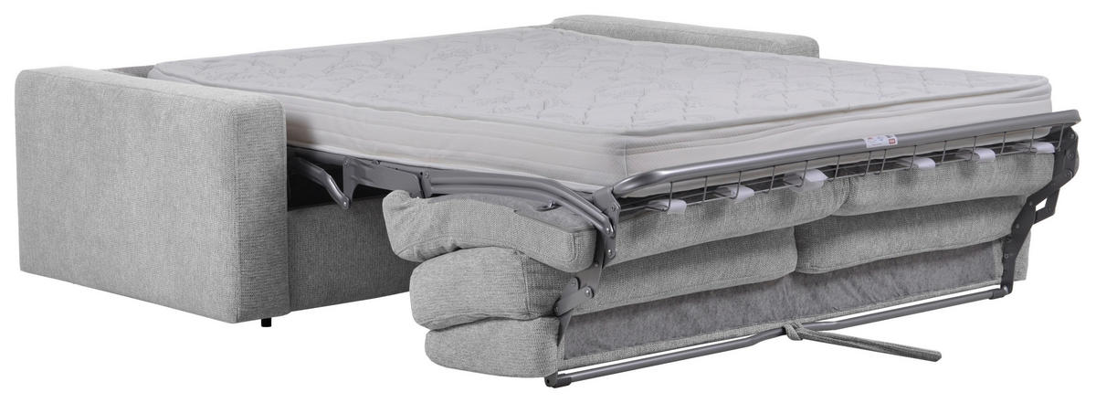 SCHLAFSOFA Flachgewebe Silberfarben  - Silberfarben/Schwarz, MODERN, Kunststoff/Textil (195/80/100cm) - Carryhome