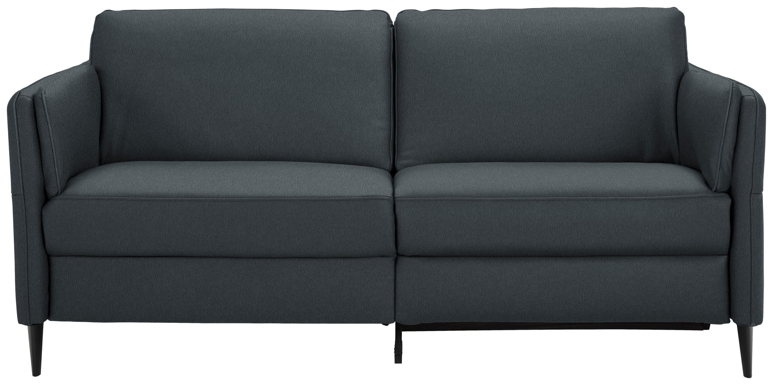 3-SITZER-SOFA in Echtleder Dunkelblau  - Schwarz/Dunkelblau, Design, Leder/Metall (190/84/99cm) - Dieter Knoll