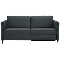 3-SITZER-SOFA in Echtleder Dunkelblau  - Schwarz/Dunkelblau, Design, Leder/Metall (190/84/99cm) - Dieter Knoll